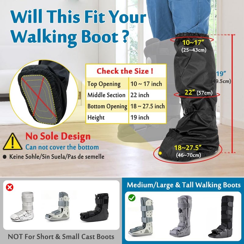 Mybow Walking Boot Cover, Orthopedic Boot for Broken Foot Injuries Cast Cover, Tall Medical Walking Boot Cover, Outdoor Cast Protector, Surgical Recovery Air Walker Boot Accessories (No Sole) - Image 2